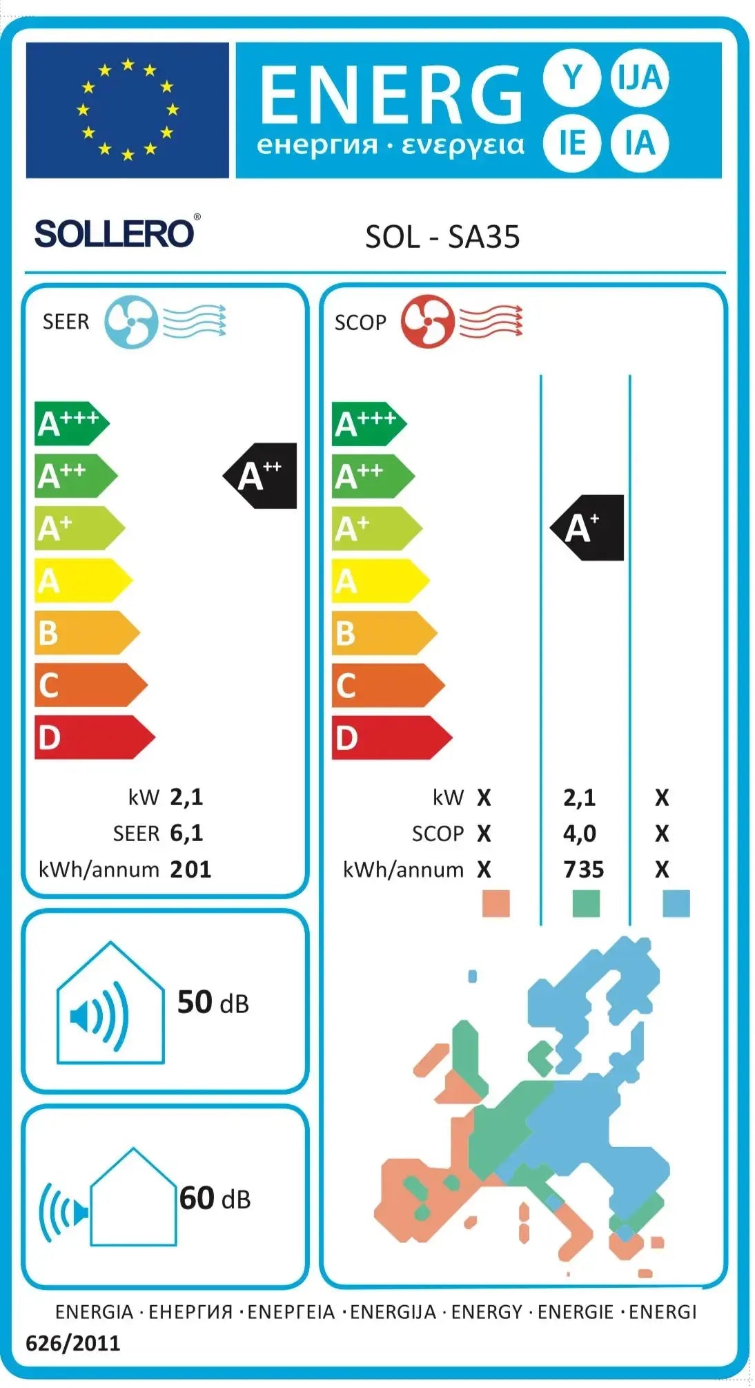 Sollero Split-Klimaanlage | 6,8kW mit Montageset-Sollero