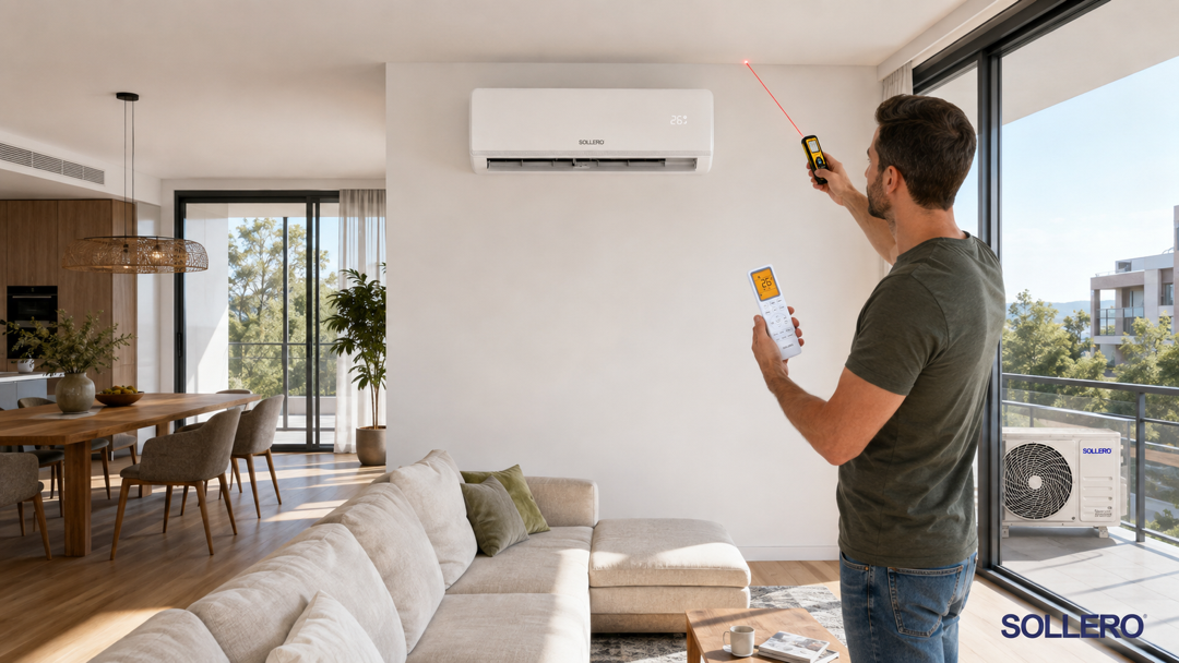 Sollero Klimaanlage für 50 Quadratmeter mit Innengerät, Außengerät und Fernbedienung