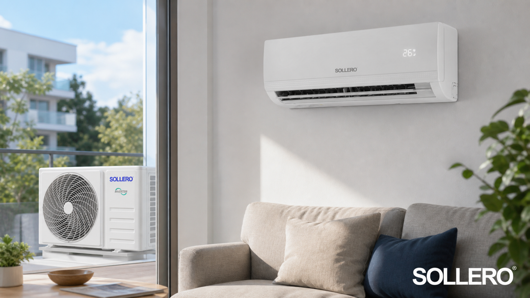 Sollero Klimaanlage ohne Abluftschlauch mit Innengerät und passendem Außengerät