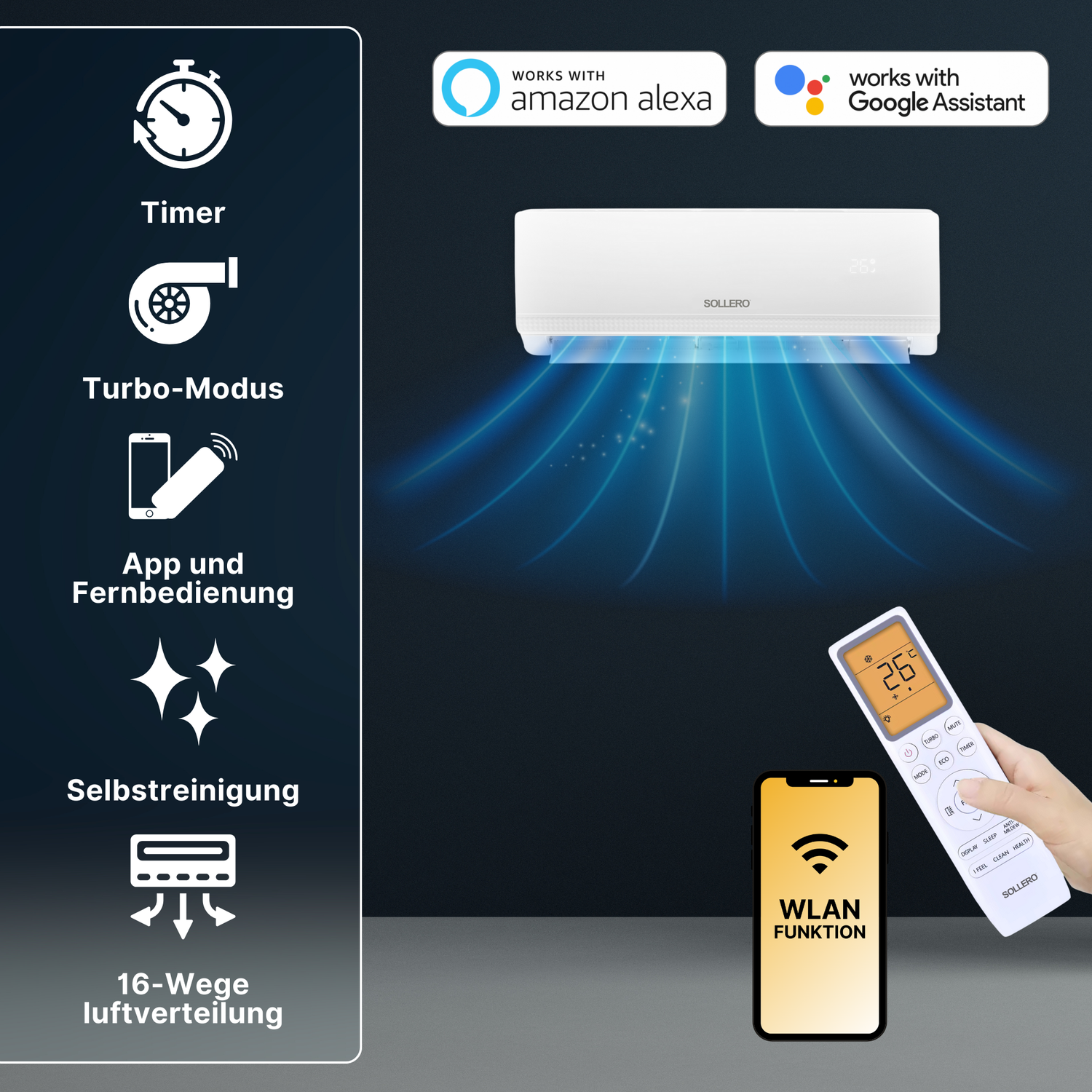 Klimaanlage mit WLAN, App und Fernbedienung