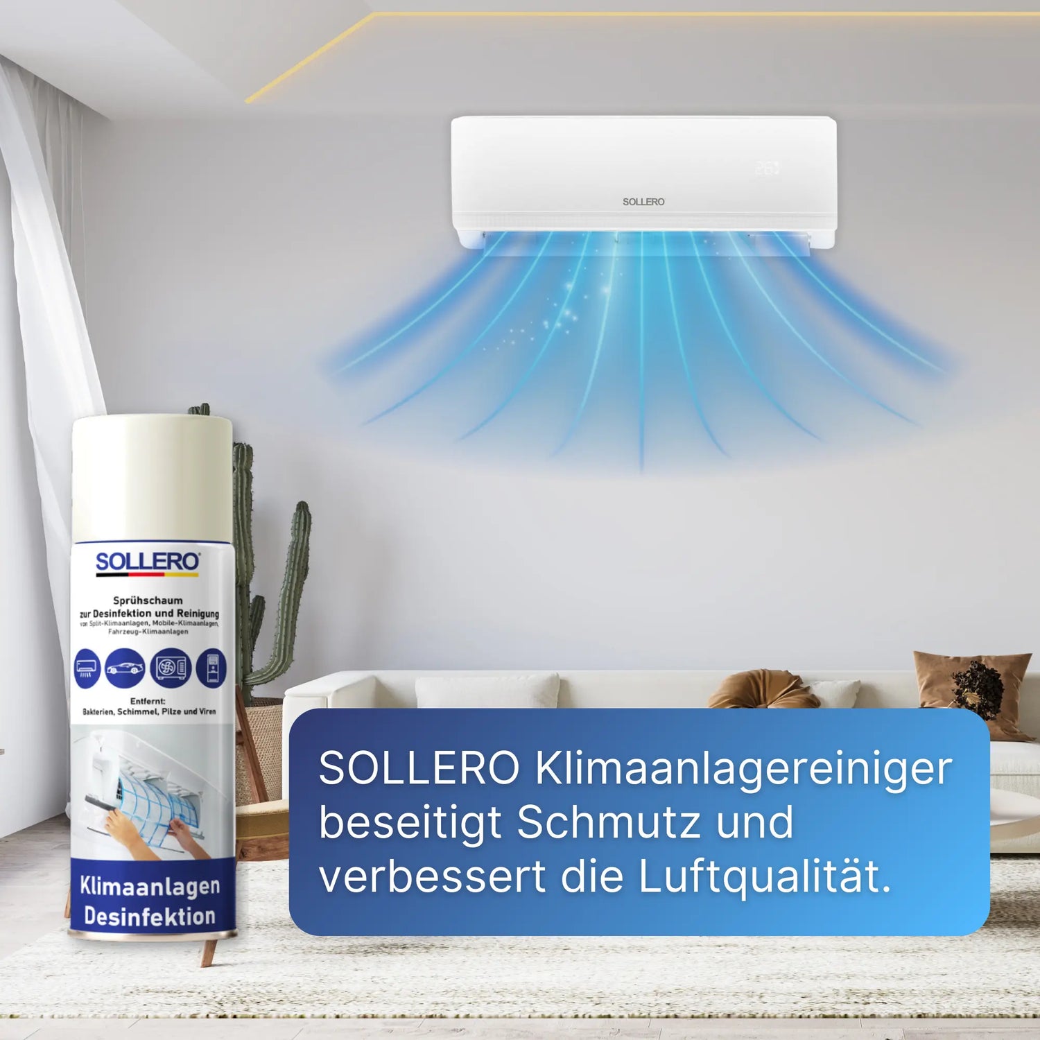 Sollero Klimaanlagen Reiniger und Desinfektion 500ml Sollero