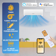 Split Klimaanlage Quick-Connect 12000BTU Klima R32 SOLLERO