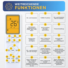 Sollero Split Klimaanlage 3,5 kW zum Kühlen und Heizen Quick Connect Set – energiesparend von Sollero