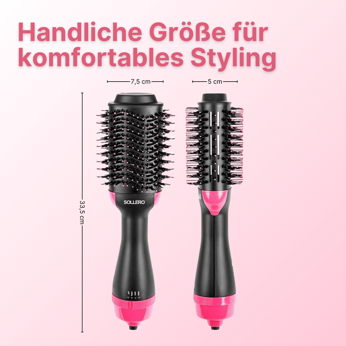 Sollero 4-in-1 Warmluftbürste – Föhn, Lockenstab & Glätteisen
